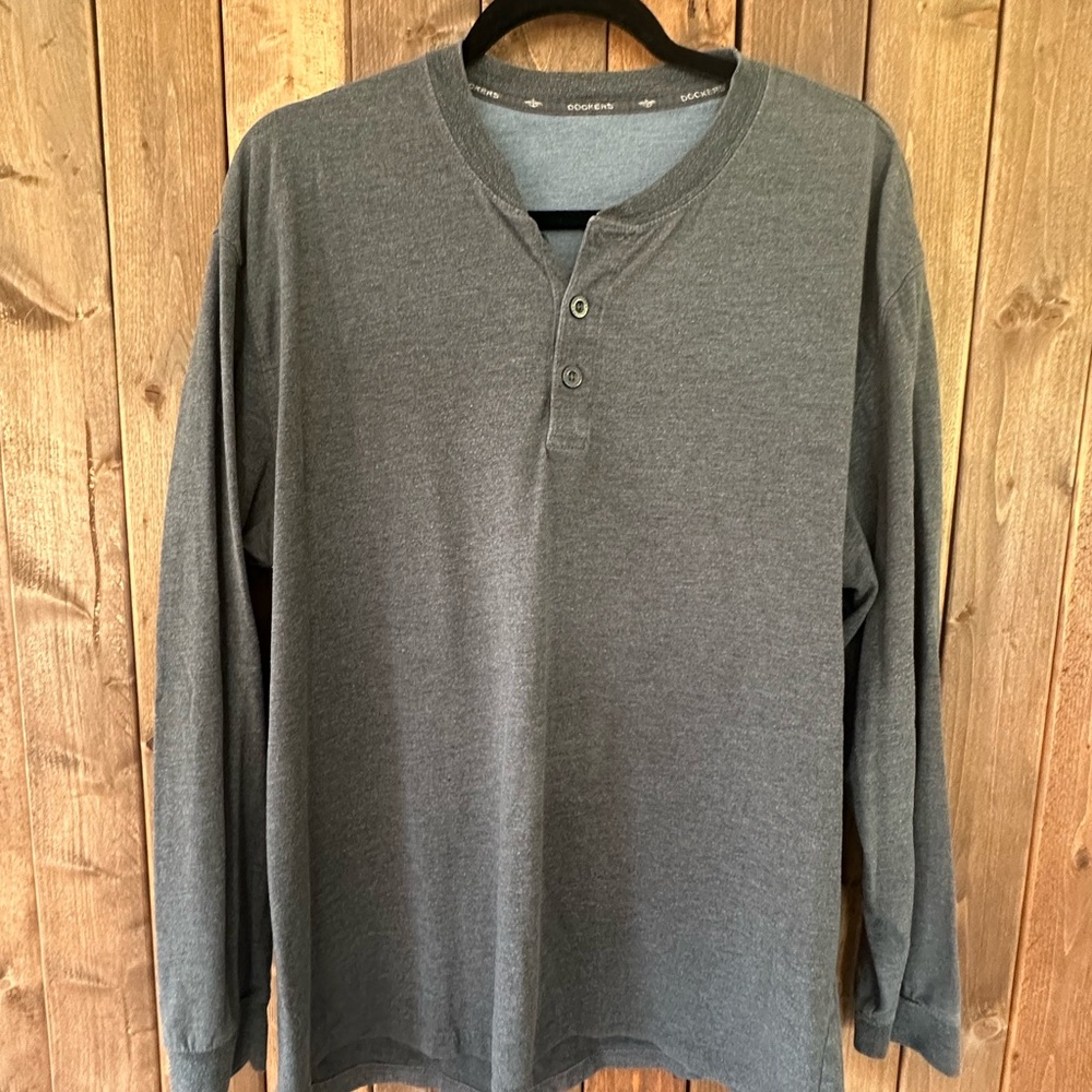 Men's Dockers Gray Henley Shirt